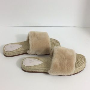 H&M faux fur slides - size 39